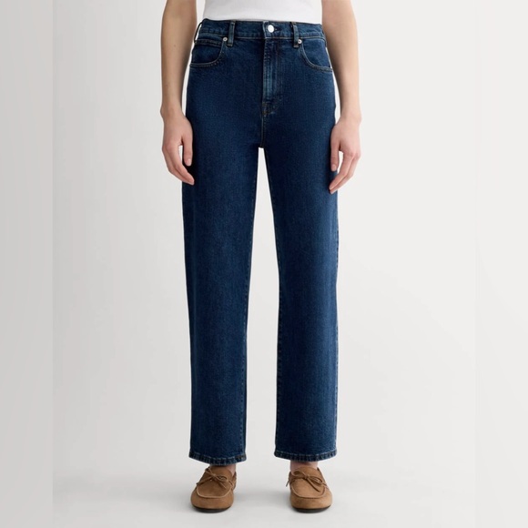 Everlane Denim - Everlane High-Rise Straight Jeans — Dark Indigo